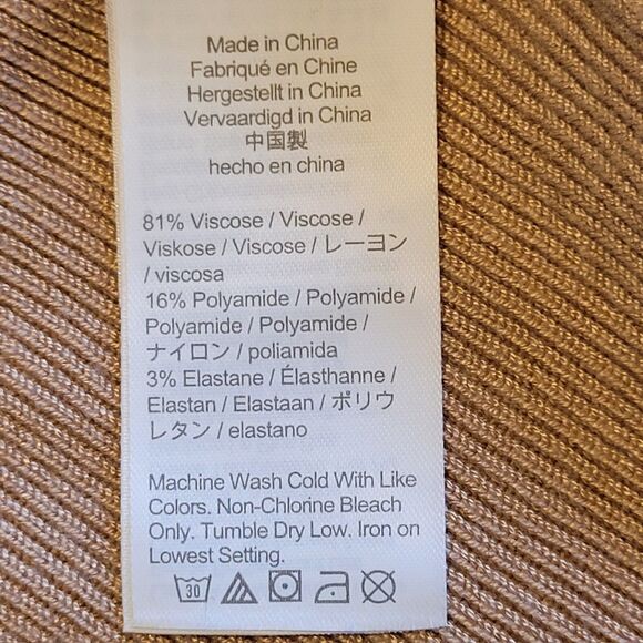 J Crew Dress Knit Maxi  Plunge Viscose Tan Large NWT - Picture 10 of 10